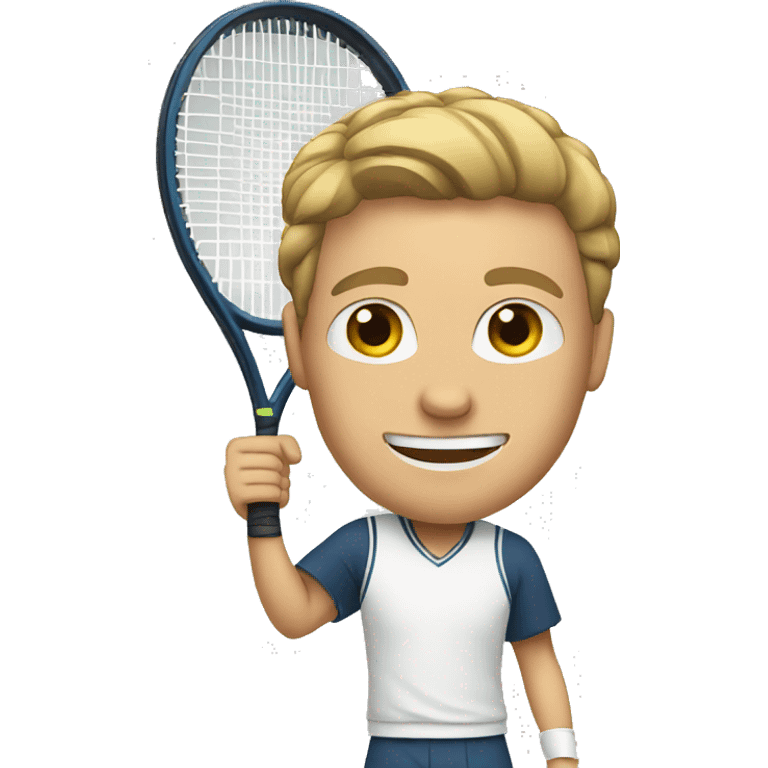 a white man plays tenis emoji