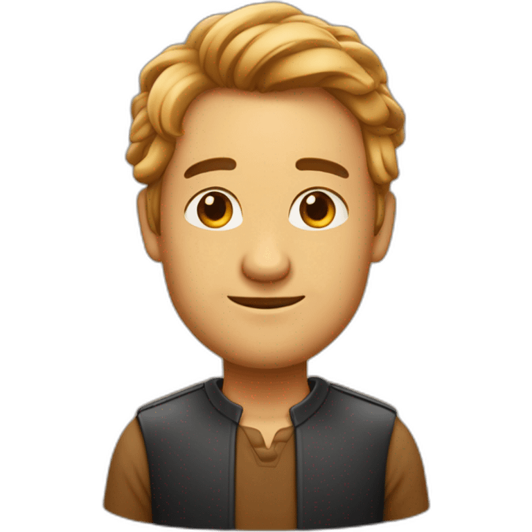 un beau gosse au couleur caramel avec des cheveux crépus noir emoji