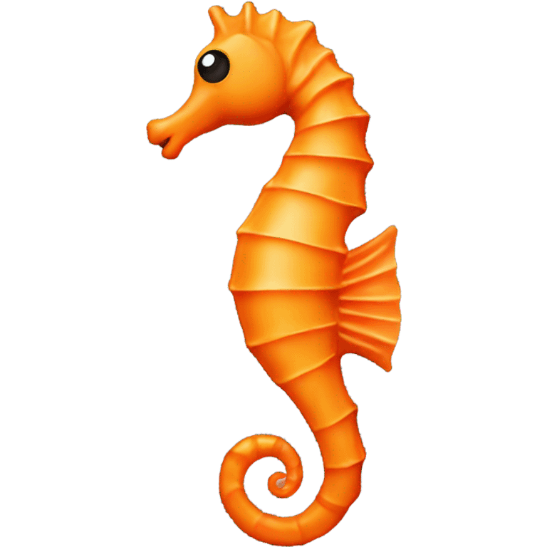 Completely orange sea horse looking right emoji