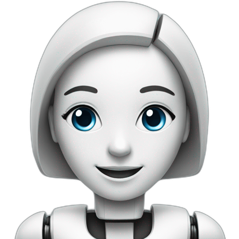 female robot assistant, smiling face only emoji