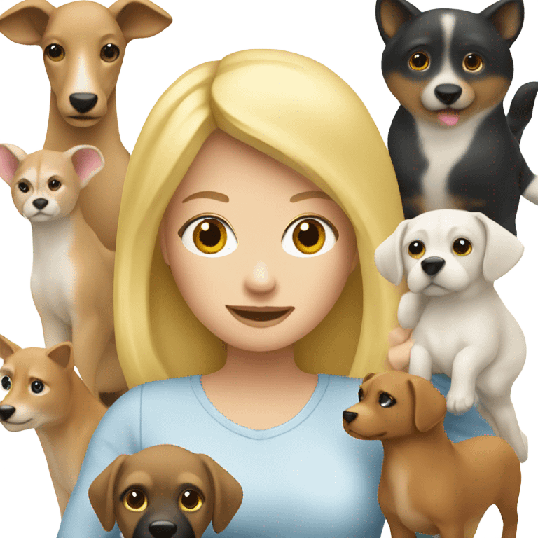 blonde white female holding animals  emoji