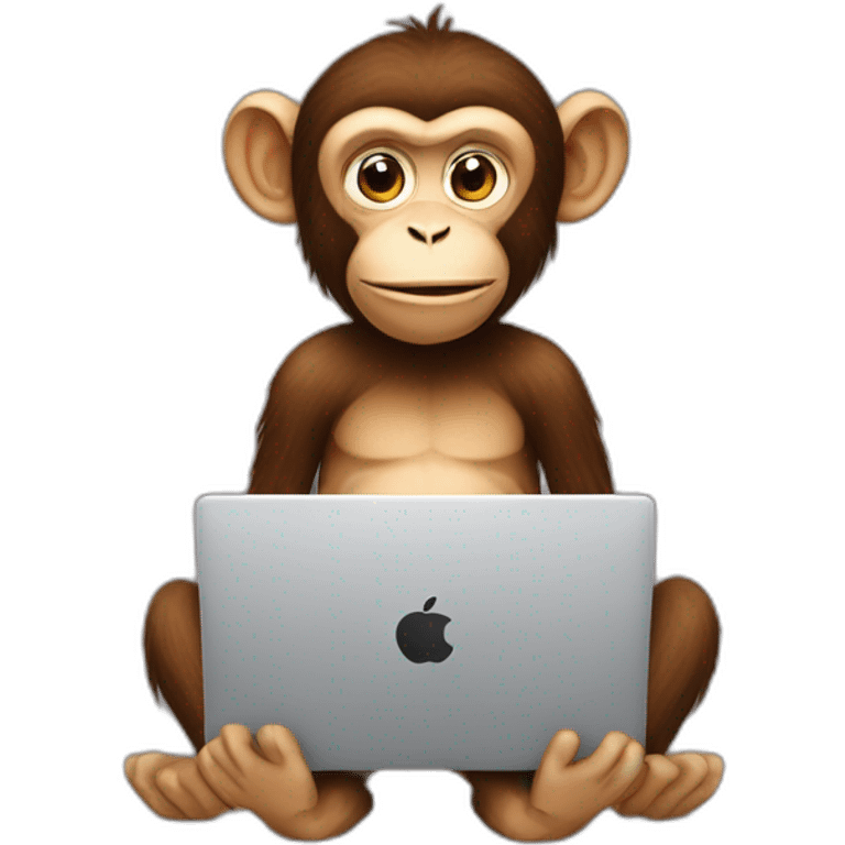 monkey on lap top emoji