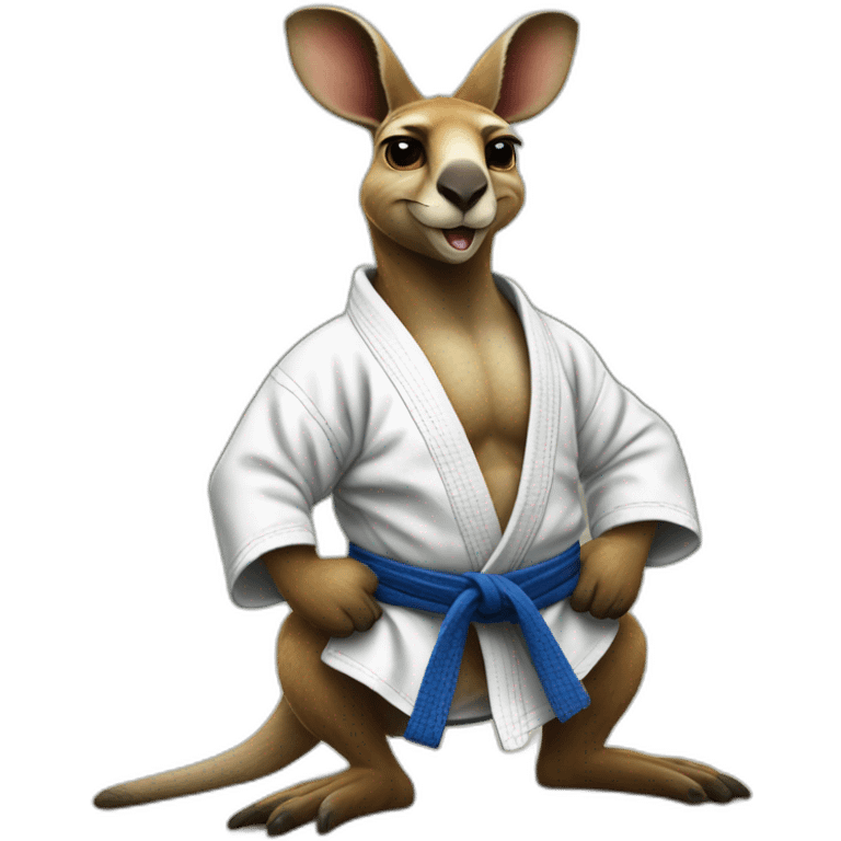 buff kangaroo doing Brazilian jiu-jitsu hyper realistic emoji