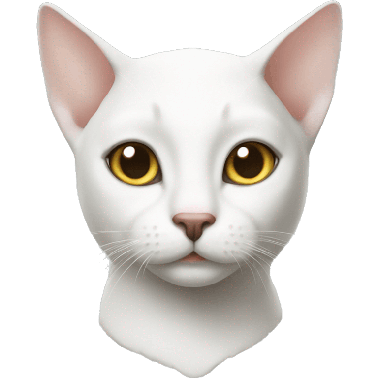 A bald white elf cat emoji