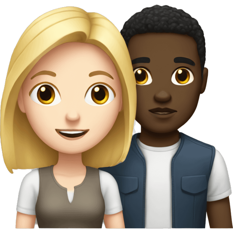 White girl with black guy  emoji