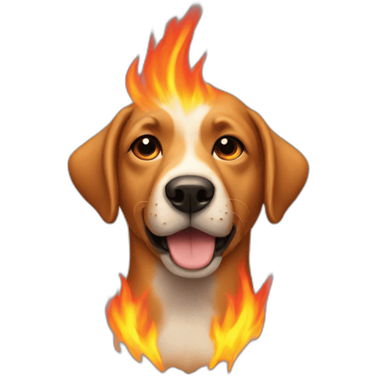 A dog in fire emoji