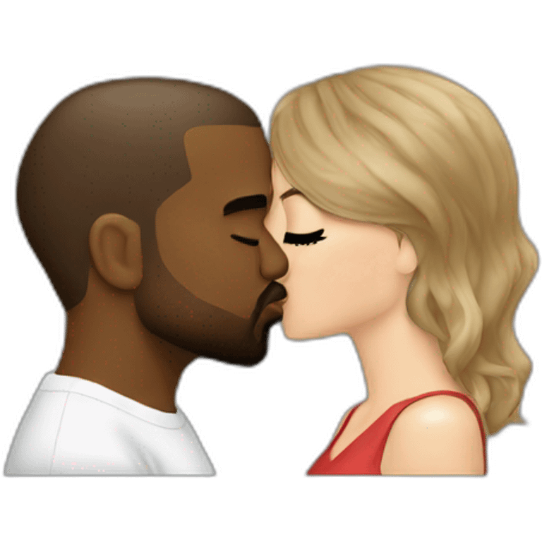 Taylor Swift kissing Kanye west emoji