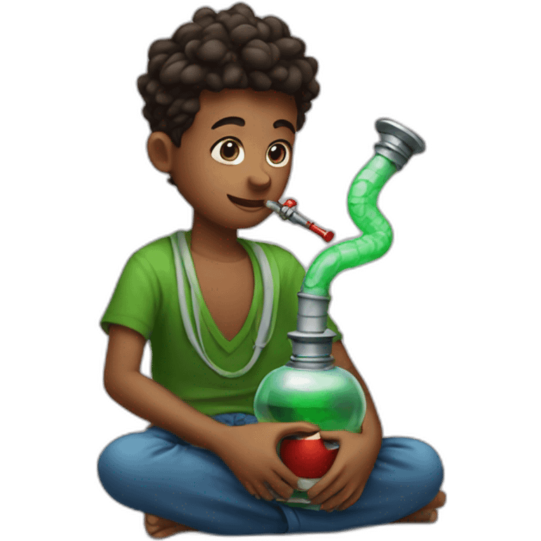 hookah with boy emoji