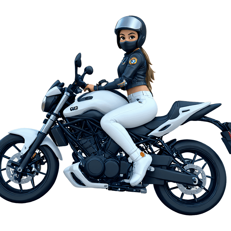 girl in motorcycle gear emoji