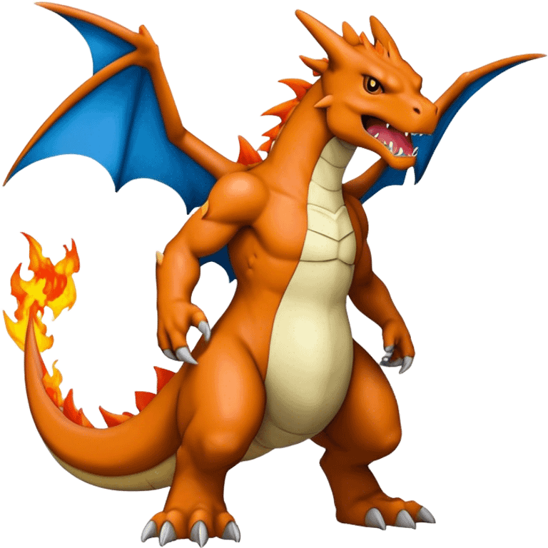 Cool edgy Greymon-Charizard-Digimon, full body  emoji