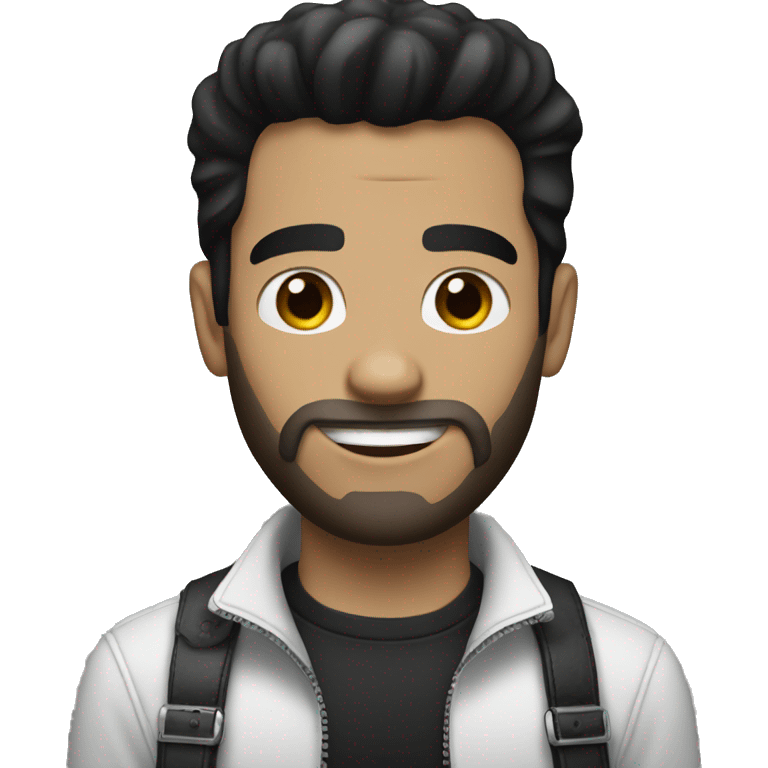 White Guy with black Hair on a Harley emoji