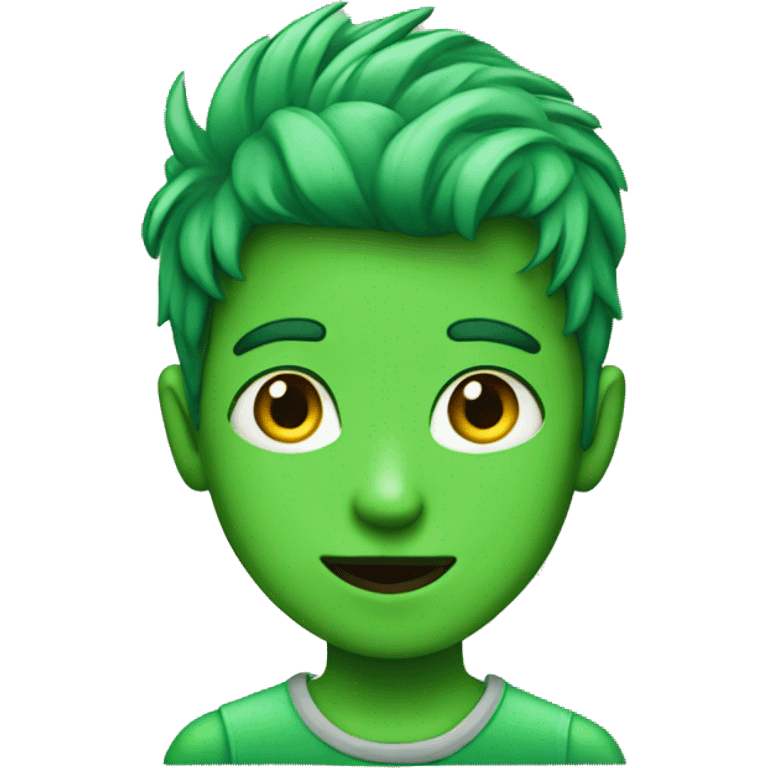 green haired boy portrait emoji