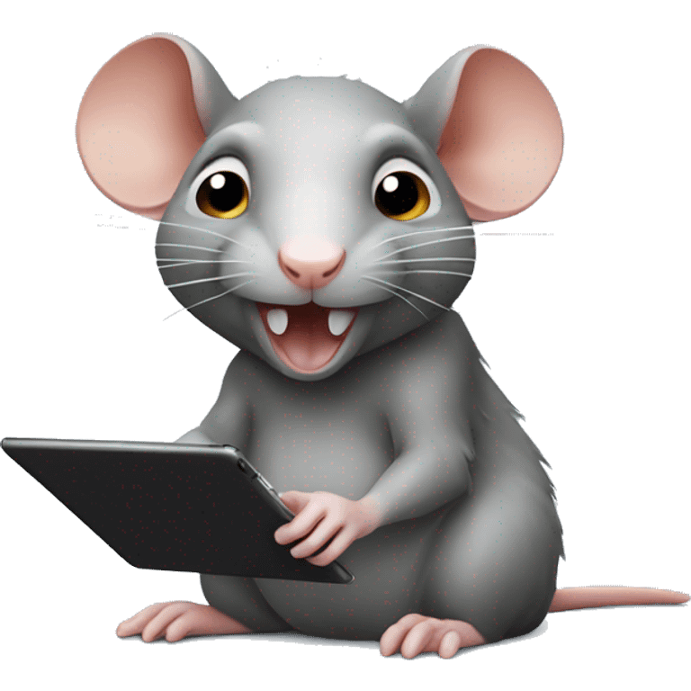 rat with ipad emoji