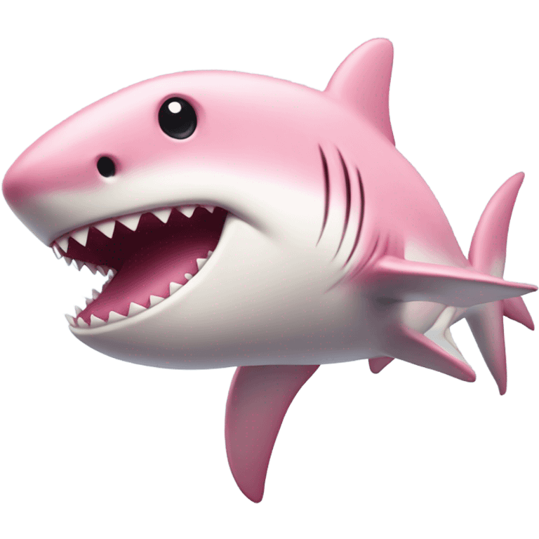 romantic pastel pink shark emoji