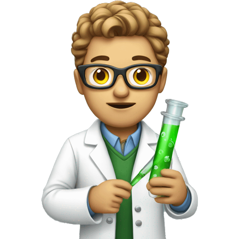 scientist holding a science tube emoji