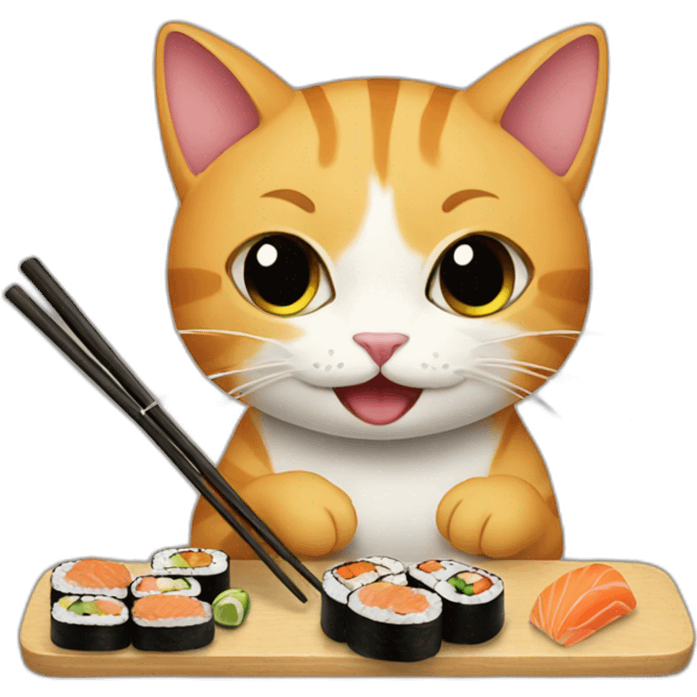 cat eating sushi emoji