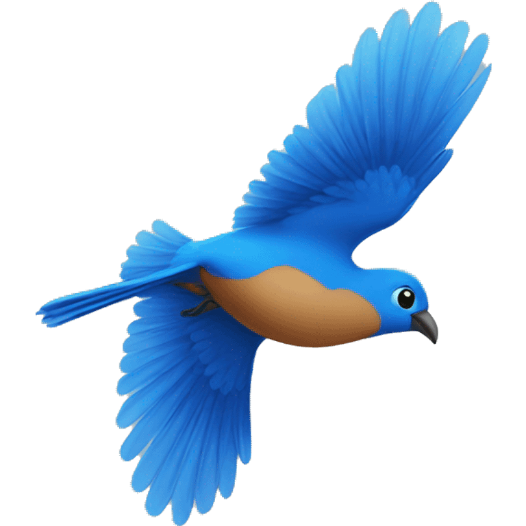 Blue bird flying emoji