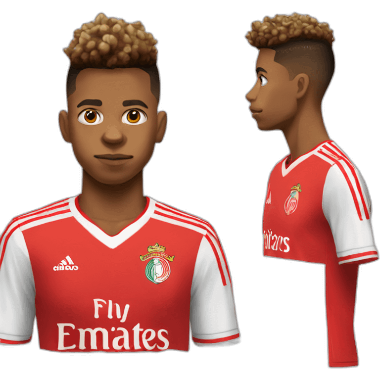 David Neres with Benfica jersey but sad and stoic emoji