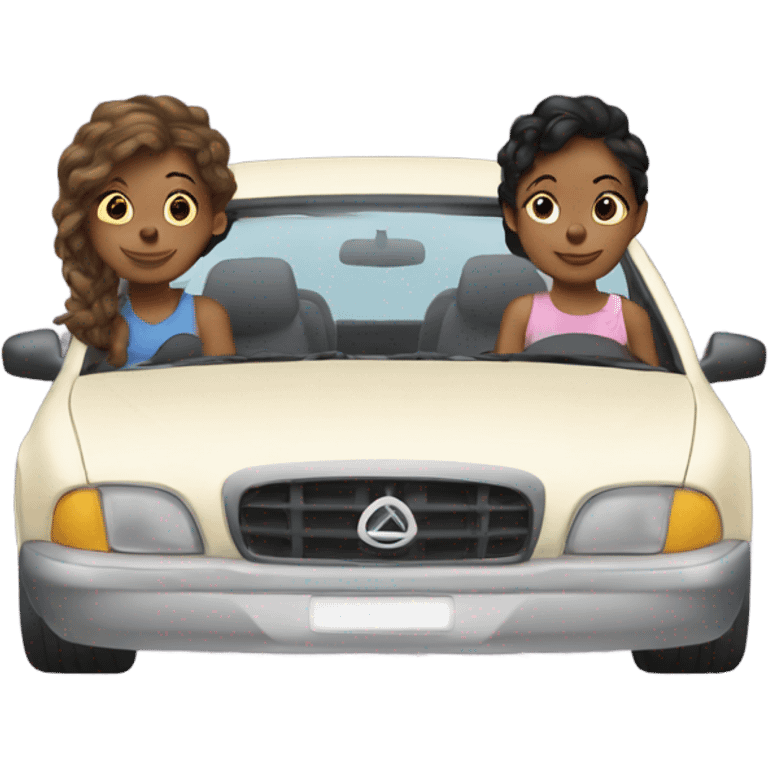 2 girls in the car emoji