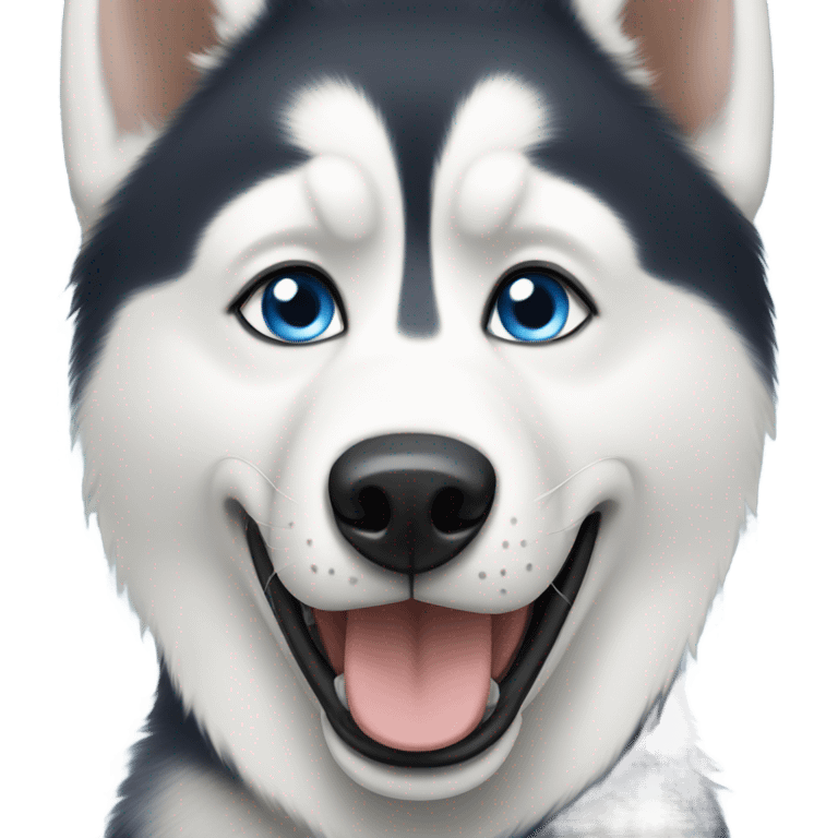 Husky with one brown eye and one blue eye emoji