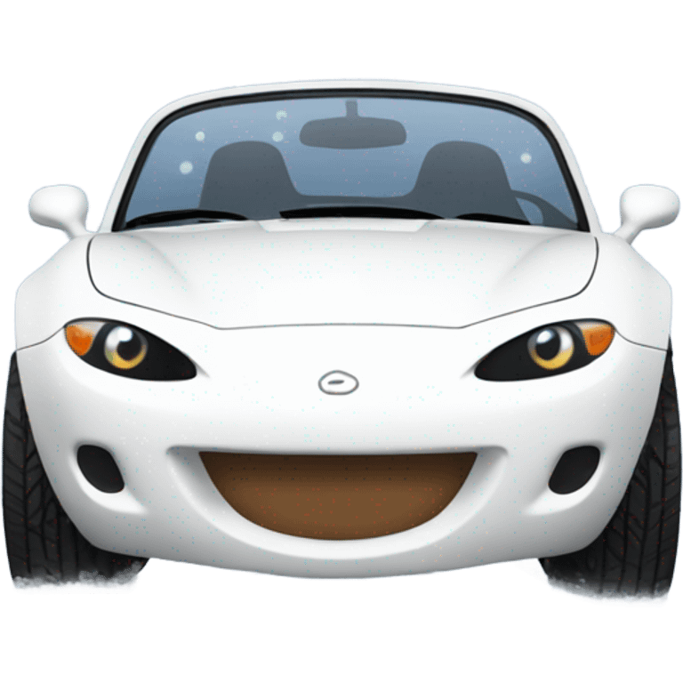 Miata smiling in snow emoji