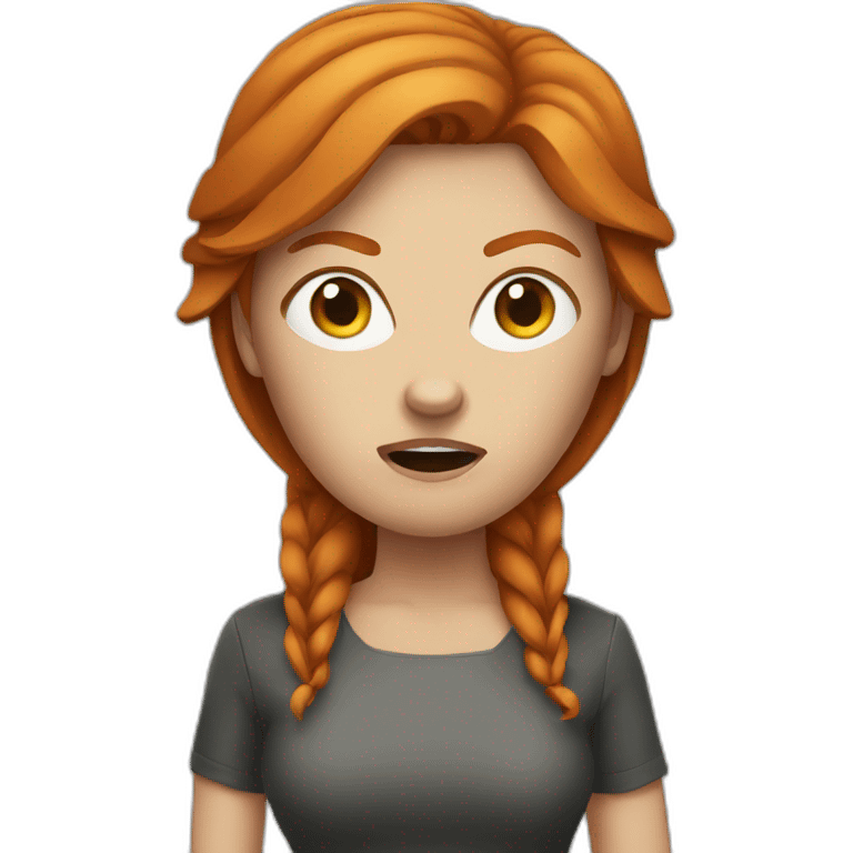 angry, masked, ginger hair woman emoji