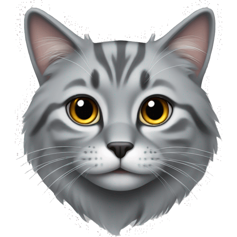 Siberian grey cat emoji