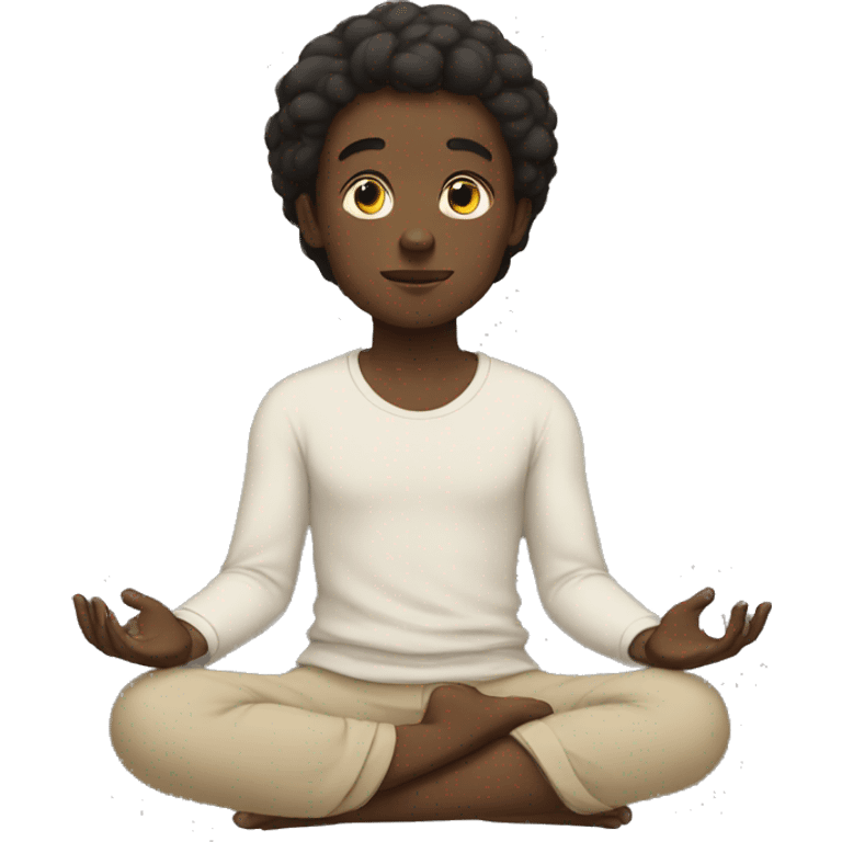 black boy meditate  emoji