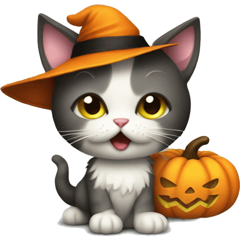 Halloween kitty emoji