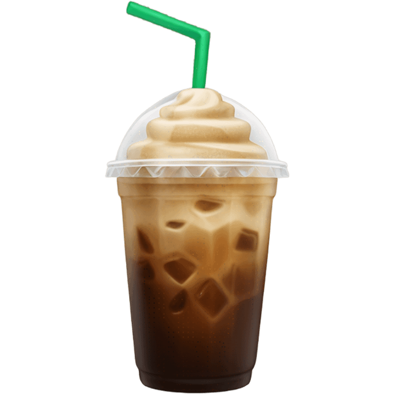 Starbuck ice coffee with ice cubes emoji