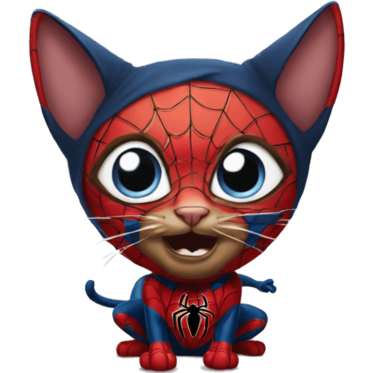 Cat as spider man emoji