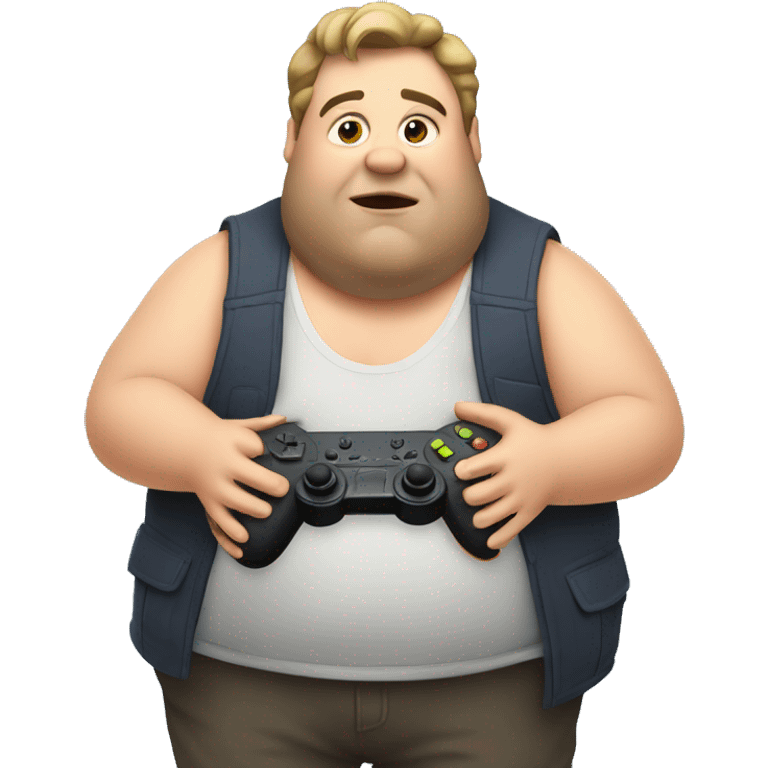 fat guy with a gaming console emoji