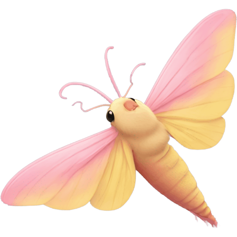 Rosy maple moth side profile with no mouth  emoji