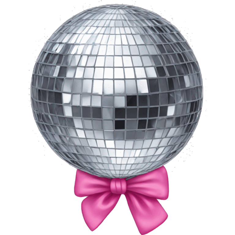 disco ball with pink bow emoji