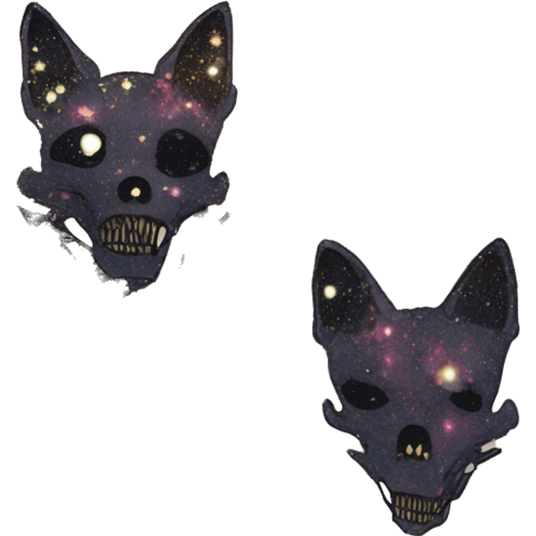 iridescent kintsugi fluffy zombie black brown gold dog fox head zombie skull skeleton gold mechanical nebula galaxy stars colorful flowers fairy lights vintage zombie emoji