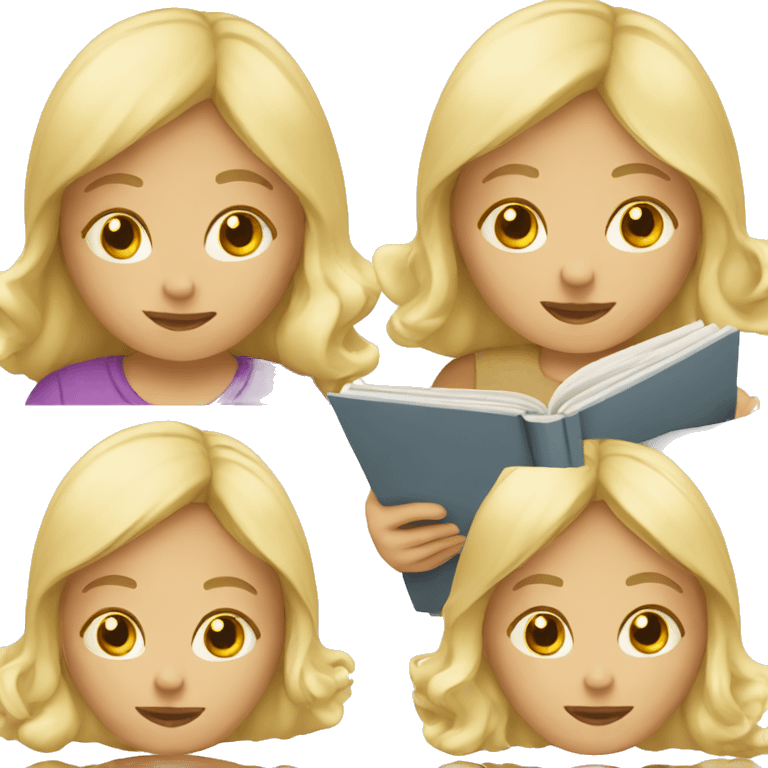 Blonde girl reading  emoji