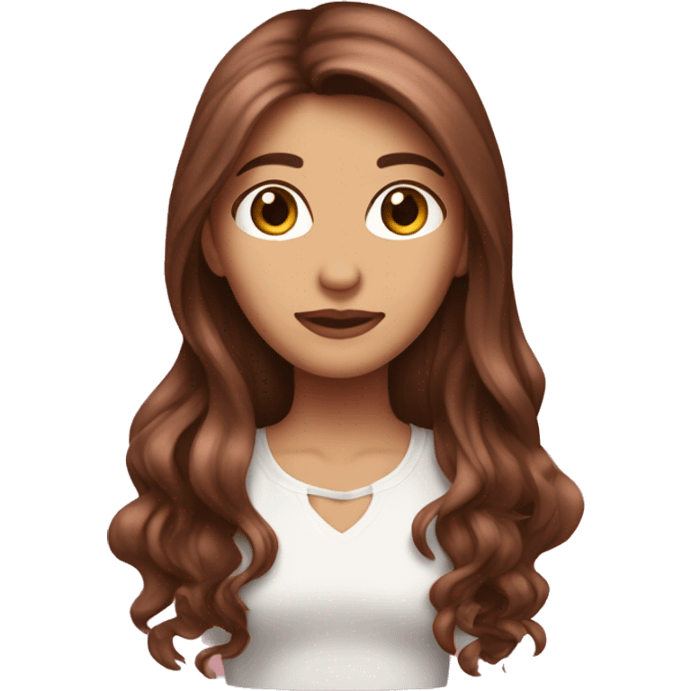 cœur brisé rose brunette rose in long hair emoji