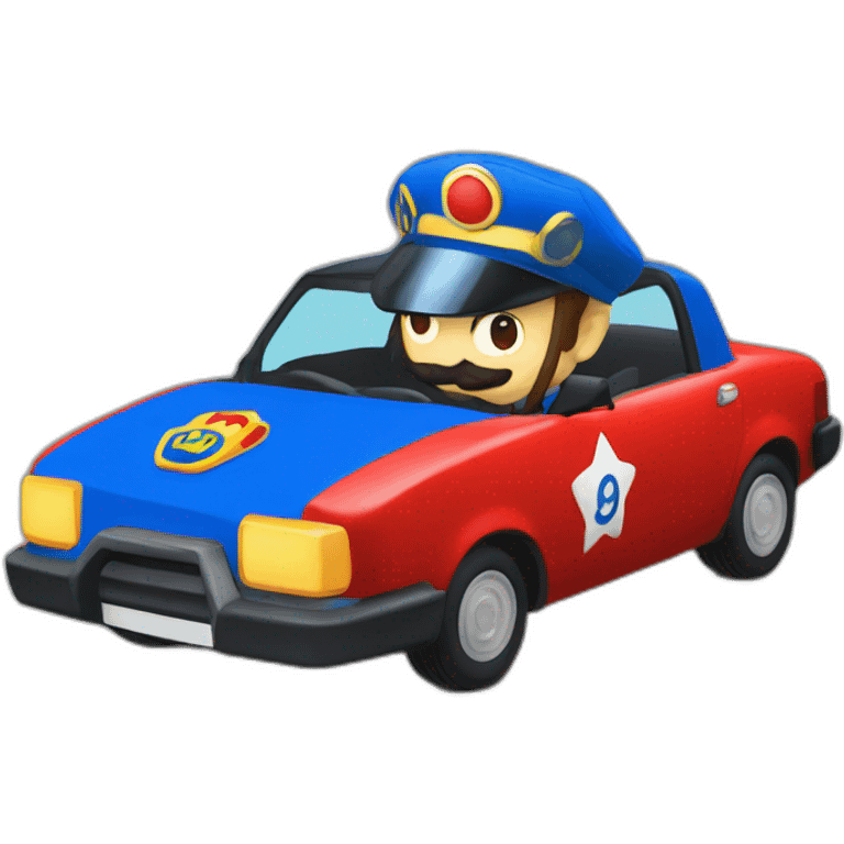 Mario sur une voiture de police français emoji