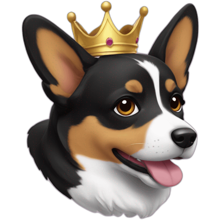 Black corgi queen emoji