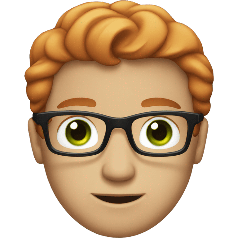 man with red hair and green eyes and glasses emoji