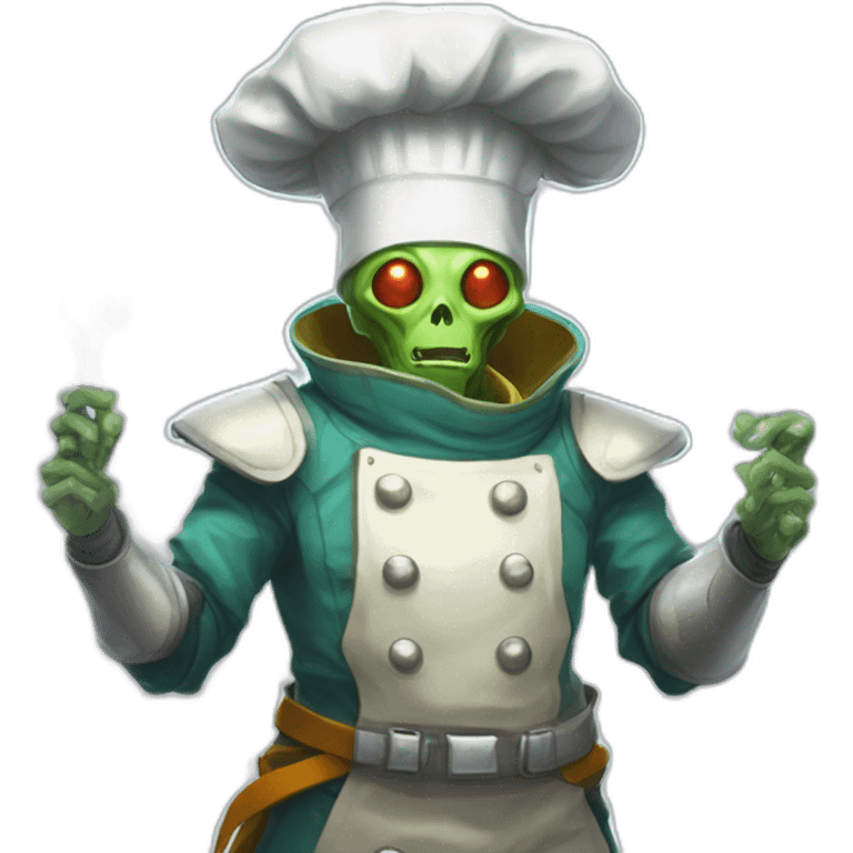 alien chef scifi roguelike rpg style inspired by slay the spire digital art emoji