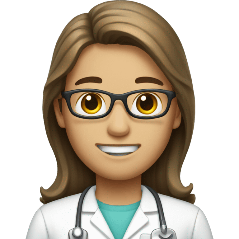 Dentist with long brown hair emoji