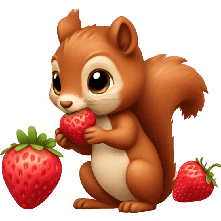 squirrel with strawberries emoji