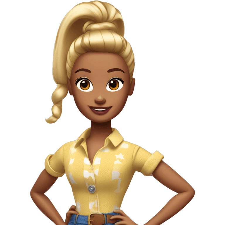 Toy Story Barbie in a ponytail emoji