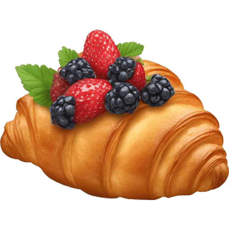 croissant with strawbe emoji