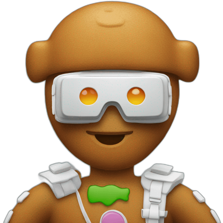 ginger bread man in vr headset emoji