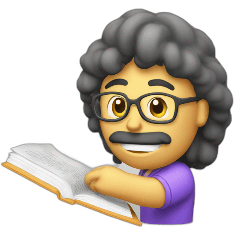 Generate a 3D image for Level 4, Section1, Teacher Muhammad, Reading and Writing. emoji