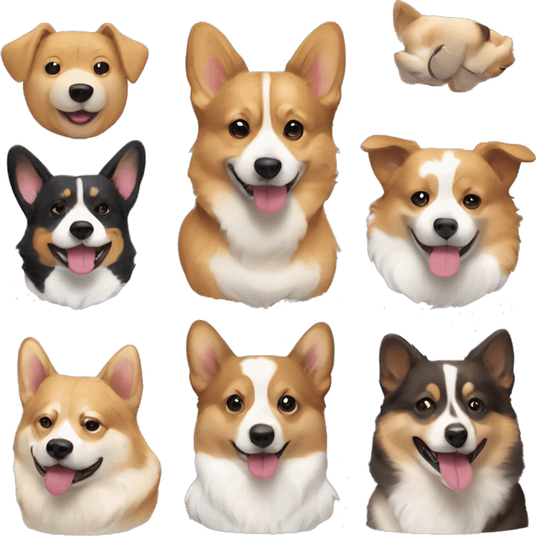 corgi & shiba & australian shepherd emoji