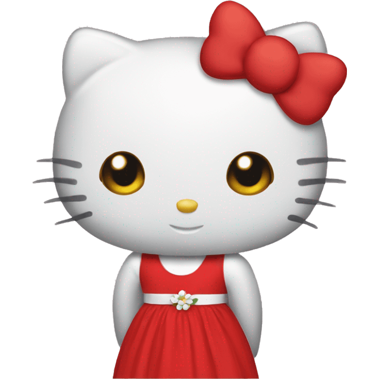  hello kitty with red dress emoji