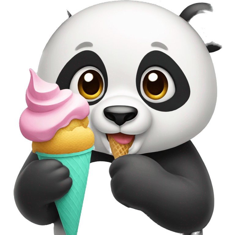 Panda eating ice cream emoji